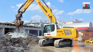 LIEBHERR R 936 Demolition / Abbruch Kaufland Backnang, Germany, 06.08.2018.