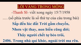 Sắp đến lúc đất trời gầm chuyển (phần 1) - Lời vàng trong mộng - Thanh Sĩ - Thích Huệ Duyên tụng