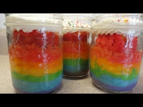 How to make rainbow cake in a jar -with yoyomax12 How to make rainbow cake in a jar -with yoyomax12