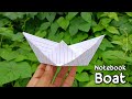 how to make notebook paper boat, only 1 Minutes paper boat, notebook paper se boat kese banaye