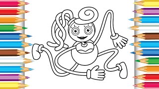 Mommy Long Legs Render Coloring pages Poppy playtime chapter 2 Huggy Wuggy Coloring pages.