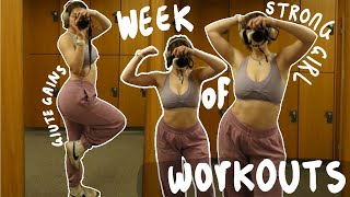 MY WEEK OF WORKOUTS FOR AN HOURGLASS FIGURE *big booty workouts, sculpting upper bod* 💃🏻 rose claire
