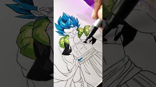 gogeta blue coloring with color pencil#short#shorts#youtubeshorts#dbs#dbz