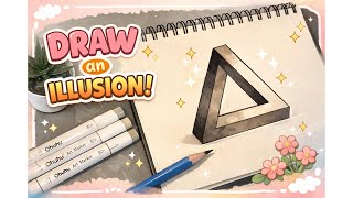 How to Draw a 3D Impossible Triangle | Easy Optical Illusion