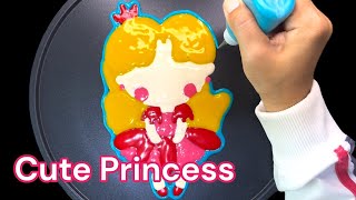 How to draw Princess Pancake - Princess Cartoon, Cute, Pancake Art @rainbowpancakeart