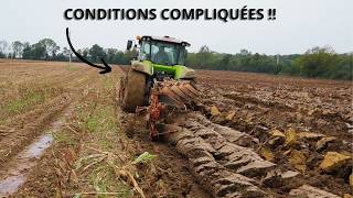 DUO de CLAAS aux labours EN CONDITONS DIFFICILES  🌧️🌾