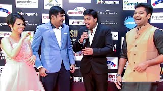 Mirchi Shiva And Comedian Sathish Hilarious Counters On Each Other At SIIMA Red Carpet