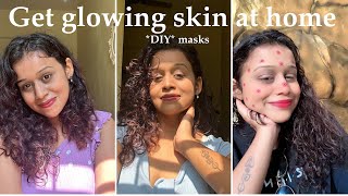 *GLOWING SKIN* at home 🏠 under 100-/ and how to get rid of dandruff at home