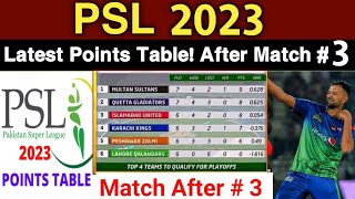 PSL 2023 Latest Points Table After Match 03 | PSL 8 Today Point Table After QG vs MS Match