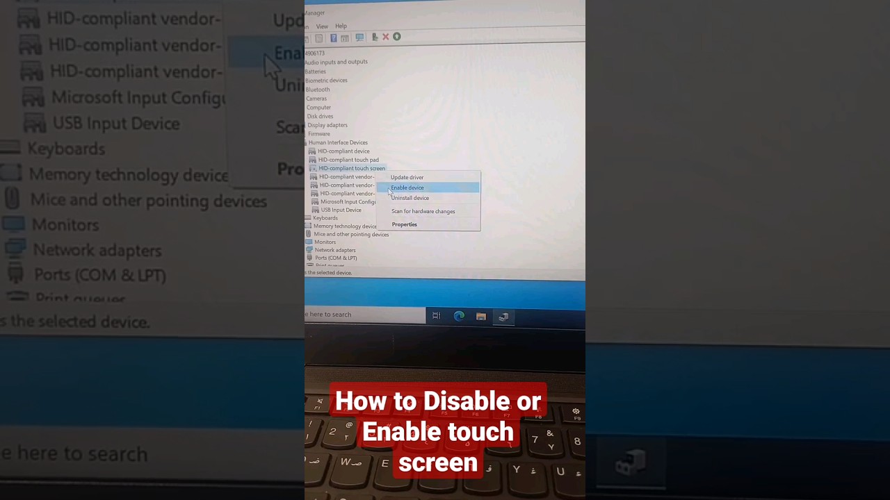 How to Disable or Enable the Touch Screen for a Laptop Redway