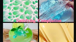 【Squeeze Squeeze】🙌🙌Satisfying  Slime ASMR🏞️🍸🧊🧀Compilation ，relaxing videos No Talking No music