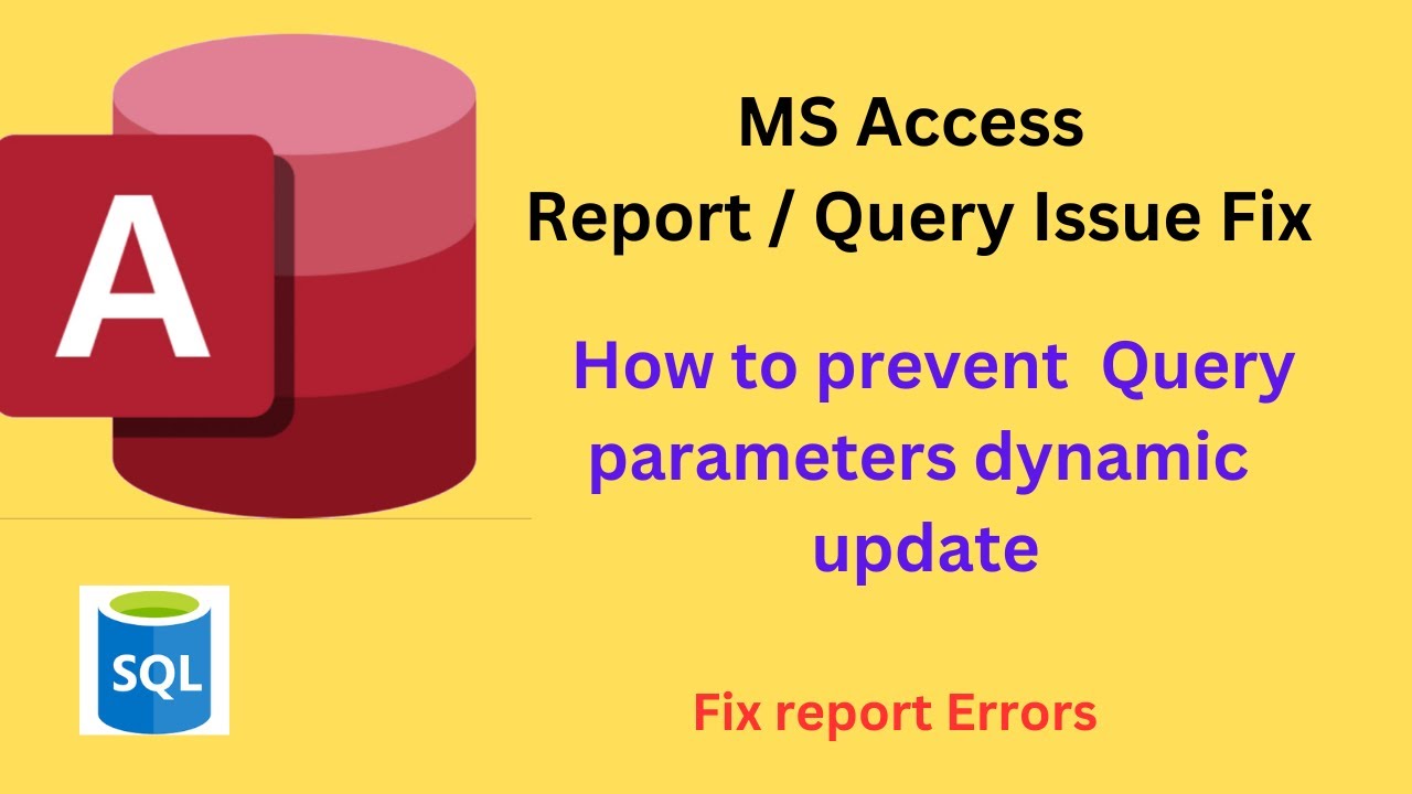 Ms Access Query Issue Fix Youtube