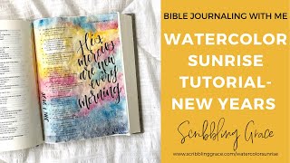 Simple Watercolor Sunrise Bible Journaling Tutorial