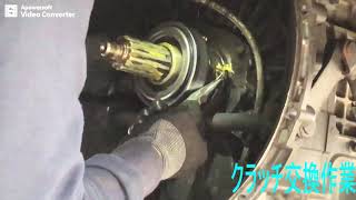 クラッチ交換 作業動画 トラック修理 三菱ファイター 平ボディ