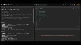 "LeetCode 2666 — Allow One Function Call | JavaScript Coding Interview"