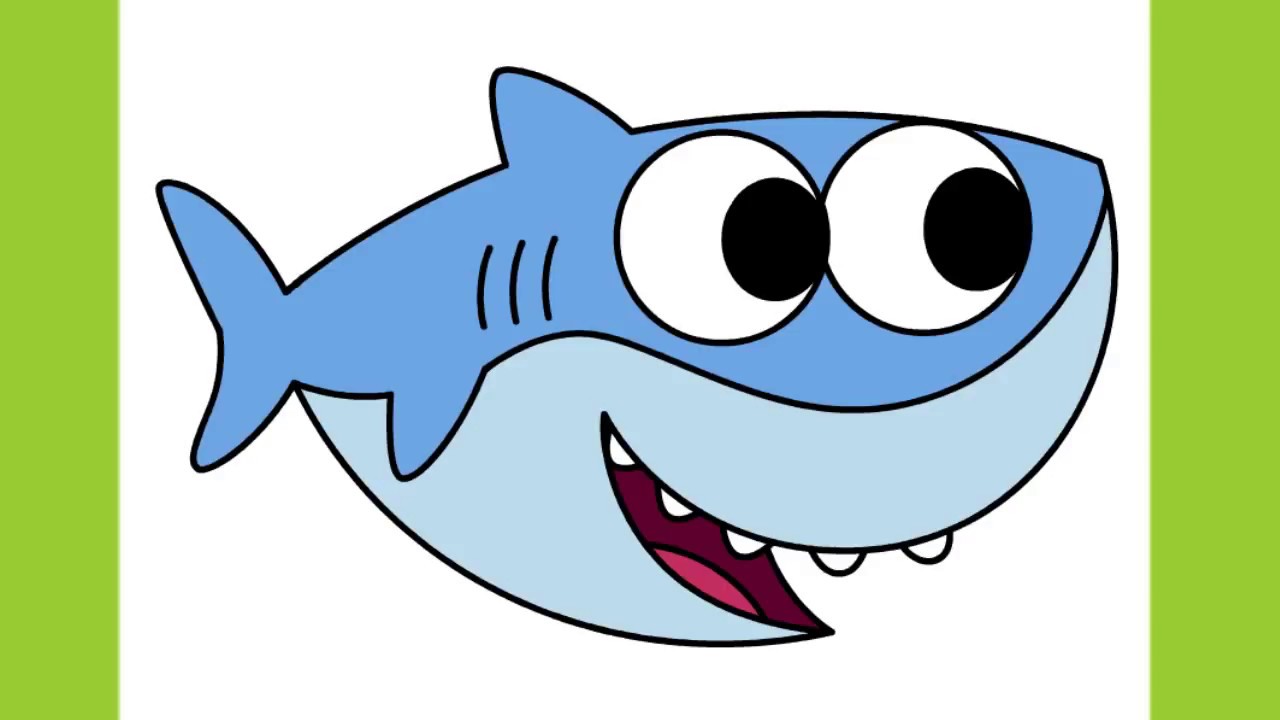 How To Draw A Baby Shark Cute And Easy - YouTube