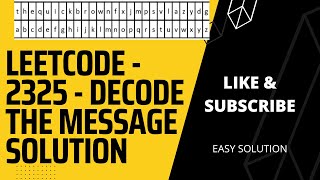 Decode the Message - Leetcode 2325 - Python