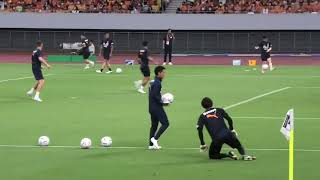 試合前選手ウォーミングアップ＋エスパルスサポーター エスパルス３０周年記念試合・清水vs横浜マリノス