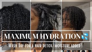 MAXIMUM HYDRATION METHOD ON NATURAL CURLY HAIR 💦➰| it’s all about moisture \u0026 hair care !