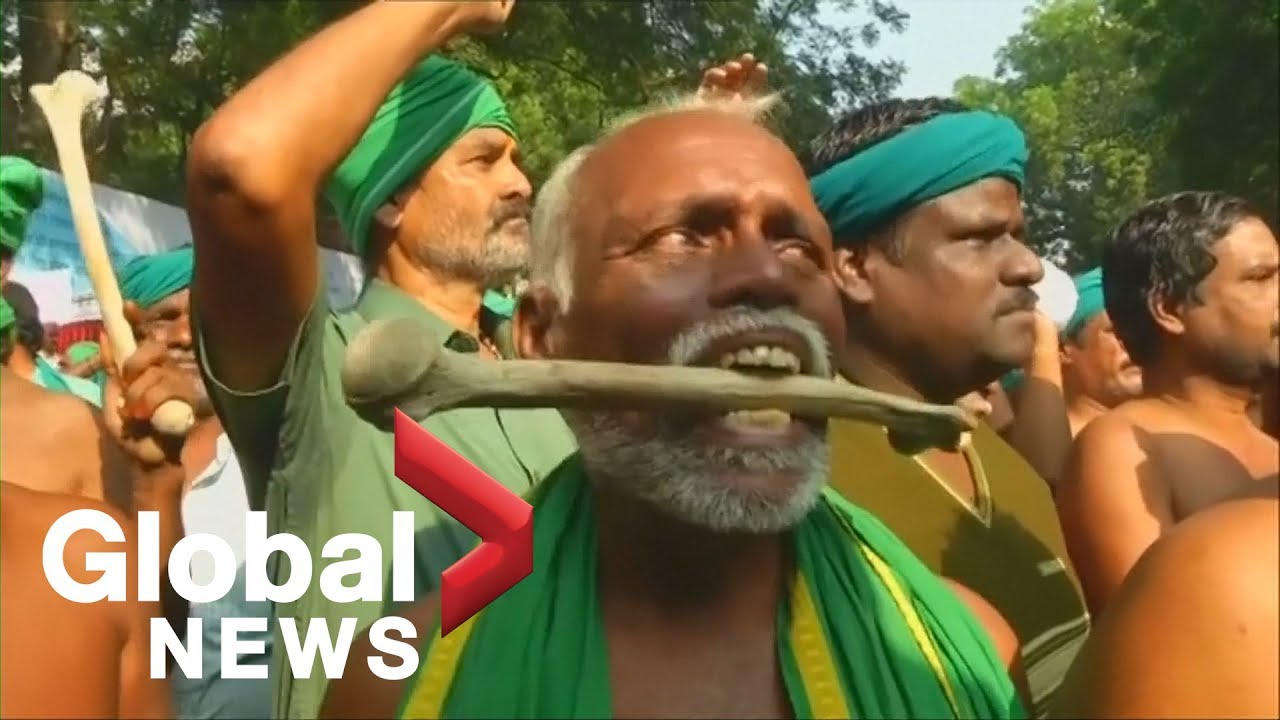 Tens Of Thousands Of Farmers In India Stage Massive Protest March - YouTube