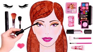 DRAW AND COLOR ✨🌸 Making-up Picture of Barbie | Barbie Make-up Videos