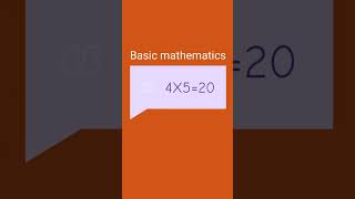 4X5=20 number four multiplied by number five is equal to twenty , maths lesson , multiplication