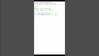 program to find maximum of two numbers in python #shorts #python #coding #pythontricks