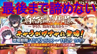 【白猫プロジェクト】　温泉物語キャラガチャ１１連！！リーゼ・マール・キャロ狙います！　～　全部金とかあるの？　～