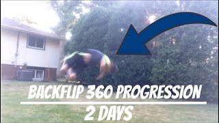 Backflip 360 progression on ground - 2 days
