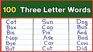 100 Three Letter Words in English || 3 letter words list || Vocabulary words