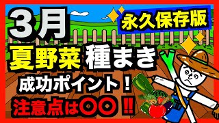 【３月の種まき】家庭菜園で人気の夏野菜（トマト、ピーマン、なす）は３月に種まき！しかし注意点も！ポイントご紹介します！！【アニメでわかる家庭菜園・ガーデニング解説】