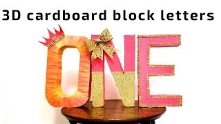 DIY 3d block Letters with Cardboard and paper | DIY letters with cardboard | Standee 3D Letters