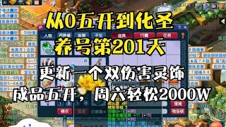 梦幻西游：从零五开到化圣的201天，更新双伤害灵饰，轻松刷2000W