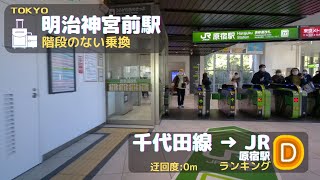 【明治神宮前駅】千代田線からJRへ　==1分でわかる階段を使わない乗り換え==