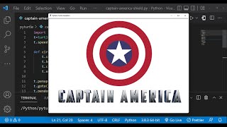 How to Draw Captain America Shield Using Python Turtle | Captain America | Chris Evans | Learnonpy |