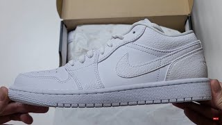 조던 1 로우 트리플 화이트 텀블드 레더 2020 Jordan 1 Low Triple White Tumbled Leather 2020