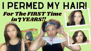 I PERMED My Hair for the FIRST Time in 7 YEARS!! | Relaxing my NATURAL HAIR