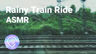 ASMR - White Noise Inside a Rainy Train / Enhanced Focus, Sleep Induction Binaural Sound #038