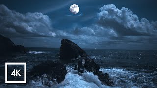 Soothing Ocean Sounds for Sleep Under Moonlight ASMR