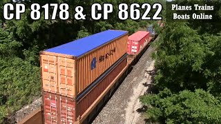 CP 135 CP 8178 \u0026 CP 8622 Locomotives Mixed Freight Trains At Denfield Rd Bridge