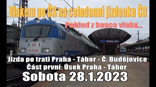 23.01.28 Cestování vlaky po ČR na Celodenní jízdenku ČR (První  díl: Praha - Tábor)