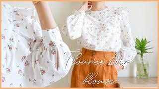 How To Make Flounce Trimmed Blouse [Part 2] Sewing Tutorial