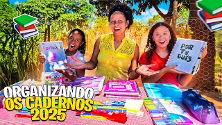 ORGANIZANDO OS CADERNOS + CADERNOS INTELIGENTES DAS MINHAS FILHAS 2025 PARA O VOLTA ÁS AULAS‼️