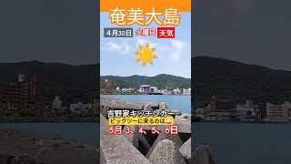 奄美大島　GWお天気☀🤭晴れ〜2024年4月30日#観光 #amami #天気