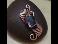 copper creations purple swirls wire weave statement pendant