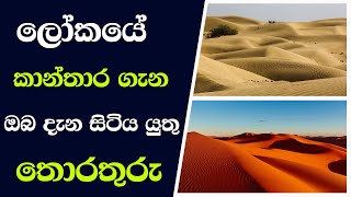 ලෝකයේ කාන්තාර ගැන ඔබ දැන සිටිය යුතු තොරතුරු | Desert | tv desanda