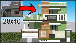 28x40 House Design | Old To Modern House Design | Latest  Design | Villa Design | Gopal Architecture