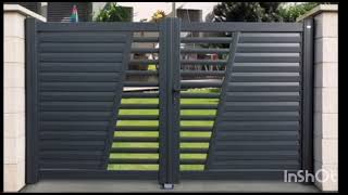 modern 2024 dark grey color main gate designs