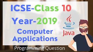 Menu Driven Program || ICSE-Class 10 || 2019 || Ques 5 || Java || Hindi