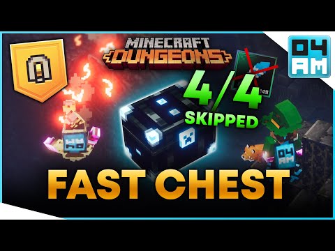FASTEST OBSIDIAN CHEST FARM - Skip 4/4 Gates in Soggy Cave (No Feather) in Minecraft Dungeons